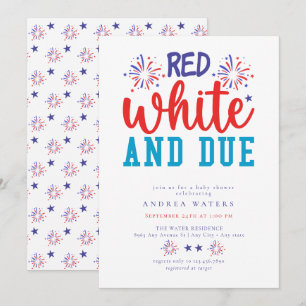 Patriote rouge bleu Invitations de douche pour b