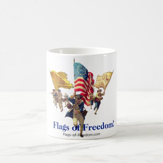 Patriotic "3 Flags of Freedom" Coffee Mug Koffiemok (Center)