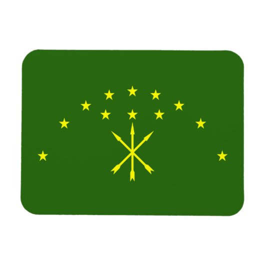 Patriotic Adygea Flag Magneet (Horizontaal)