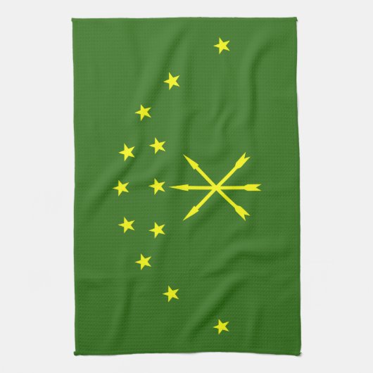 Patriotic Adygea Flag Theedoek (Verticaal)