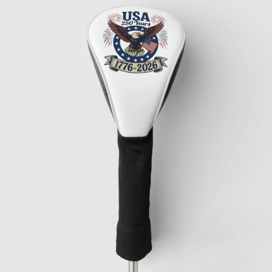 Patriotic American Eagle 250 Years 1776-2026 Golfheadcover (Voorkant)