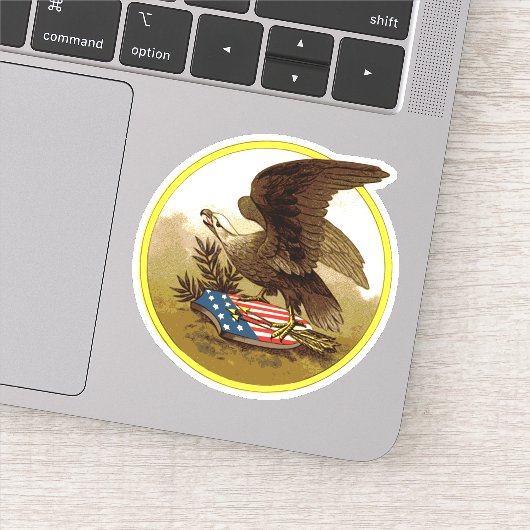 Patriotic American Eagle en Shield Sticker (Detail)