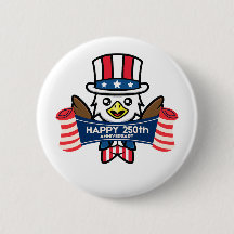 Patriotic American Eagle Happy 250th Anniversary