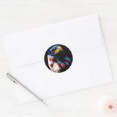 Patriotic American Eagle Ronde Sticker (Envelop)