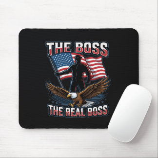 Patriotic American Eagle The Real Boss Design Muismat