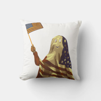 Patriotic American Flag Ghost Halloween Kussen