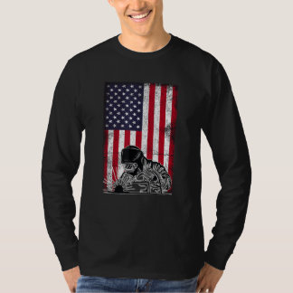 Patriotic American Flag Skull Welder Fun Welding T T-shirt