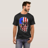 Patriotic American Flag with Skull Bundle for Men T-shirt (Voorkant volledig)