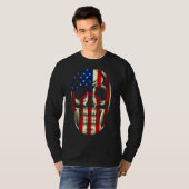 Patriotic American Flag with Skull Bundle for Men T-shirt (Voorkant volledig)