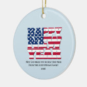 Patriotic American HAPPY NEW YEAR 2026 Keramisch Ornament (Links)