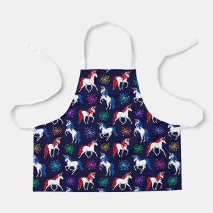 Patriotic American Red White Unicorns Schort