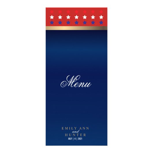 Patriotic American Star - Menu (Devant)