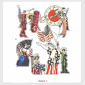 Patriotic Americana 4 juli Art Collag Sticker (Vel)