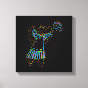 Patriotic Angel Canvas Afdruk