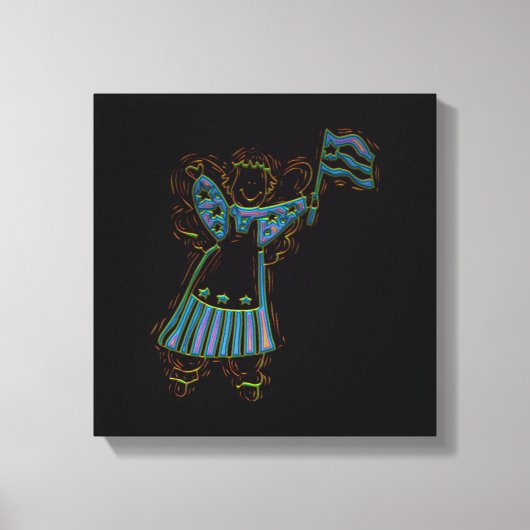 Patriotic Angel Canvas Afdruk (Voorkant)