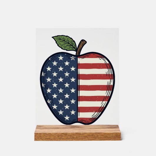 Patriotic Apple Vintage Engraving Vector Design_1 (Recto)