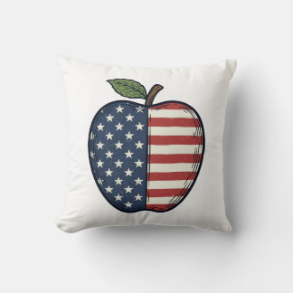 Patriotic Apple Vintage Engraving Vector Design_1 Kussen