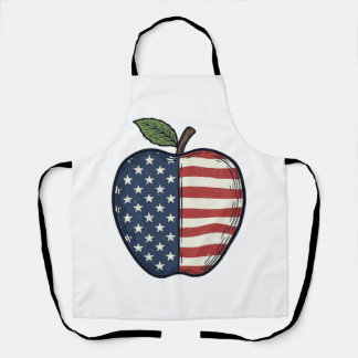 Patriotic Apple Vintage Engraving Vector Design_1 Schort