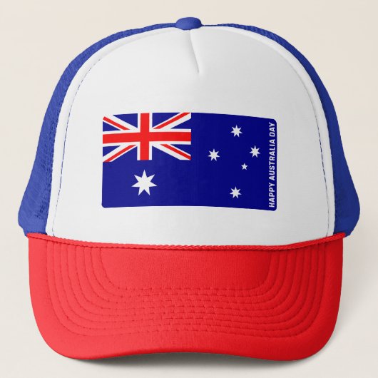 Patriotic Aussie Flag Red White Blue  Trucker Pet (Voorkant)