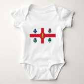 Patriotic baby bodysuit with flag of Montreal (Voorkant)