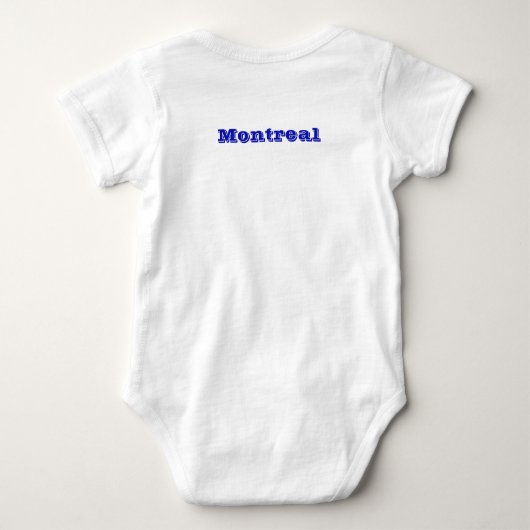 Patriotic baby bodysuit with flag of Montreal (Achterkant)