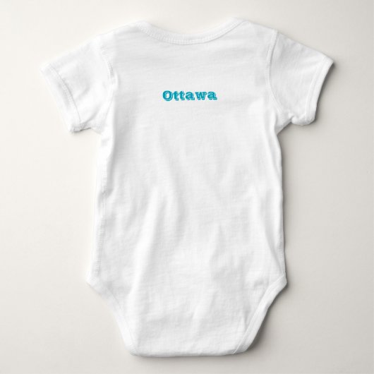 Patriotic baby bodysuit with flag of Ottawa (Achterkant)