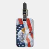 Patriotic Bald Eagle American Flag Bagagelabel (Voorkant verticaal)