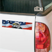 Patriotic Bald Eagle American Flag Bumpersticker (Op Truck)