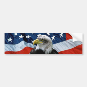 Patriotic Bald Eagle American Flag Bumpersticker