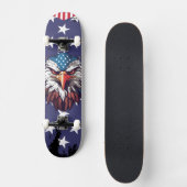 Patriotic Bald Eagle American Flag Custom Complete Skateboard (Voorkant)
