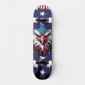 Patriotic Bald Eagle American Flag Custom Complete Skateboard (Voorkant)