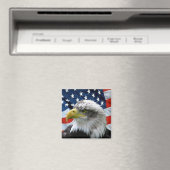 Patriotic Bald Eagle American Flag Magneet (Insitu (Vaatwasser))
