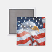 Patriotic Bald Eagle American Flag Magneet (Voorkant / Achterkant)