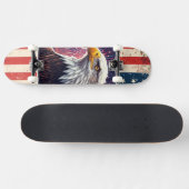 Patriotic Bald Eagle American Flag Skateboard Deck (Horz)