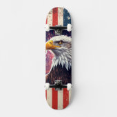 Patriotic Bald Eagle American Flag Skateboard Deck (Voorkant)