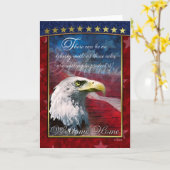 Patriotic Bald Eagle Bienvenue Accueil Carte de vo (Fleur jaune)