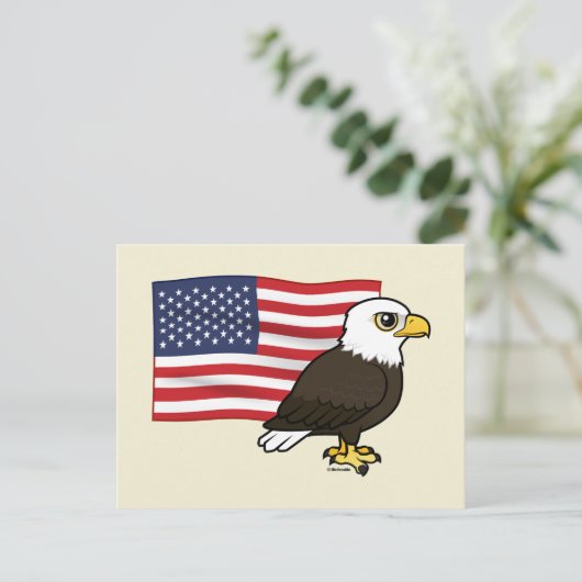 Patriotic Bald Eagle Briefkaart (Staand voorkant)