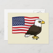 Patriotic Bald Eagle Briefkaart (Voorkant / Achterkant)