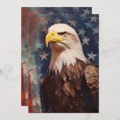 Patriotic Bald Eagle Feestdagenkaart (Voorkant / Achterkant)