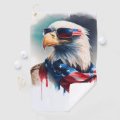 Patriotic Bald Eagle Golfhanddoek (Insitu)