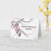 Patriotic Bald Eagle Happy Birthday Kaart (Gele Bloem)