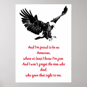 Patriotic Bald Eagle Motivatie USA Proud Poster
