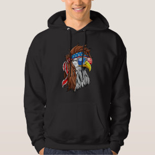 Patriotic Bald Eagle Mullet Verenigde Staten Ameri Hoodie
