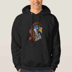 Patriotic Bald Eagle Mullet Verenigde Staten Ameri Hoodie