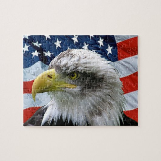Patriotic Bald Eagle Puzzle Legpuzzel (Horizontaal)