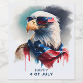 Patriotic Bald Eagle Wijn Etiket (Enkel label)
