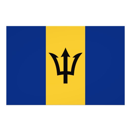 Patriotic Barbados Flag Foto Afdruk (Voorkant)