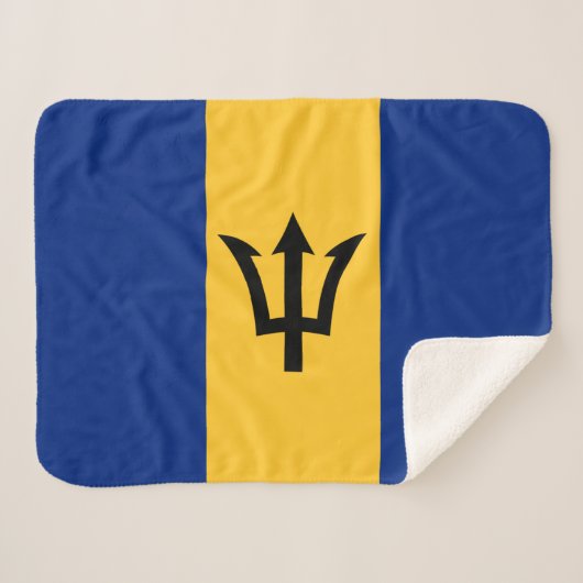 Patriotic Barbados Flag Sherpa Deken (Voorkant (horizontaal))