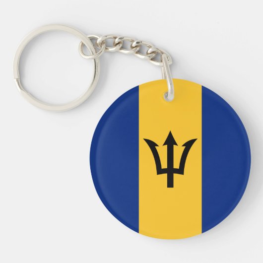 Patriotic Barbados Flag Sleutelhanger (Voorkant)
