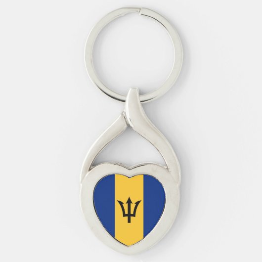 Patriotic Barbados Flag Sleutelhanger (Voorkant)